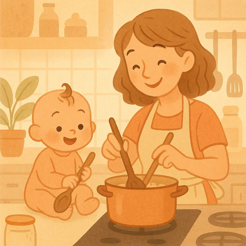 Making baby food with my child